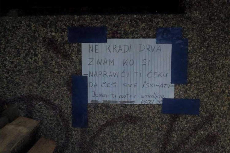 Pročitajte poruku namjenjenu kradljivcima drva u Sarajevu