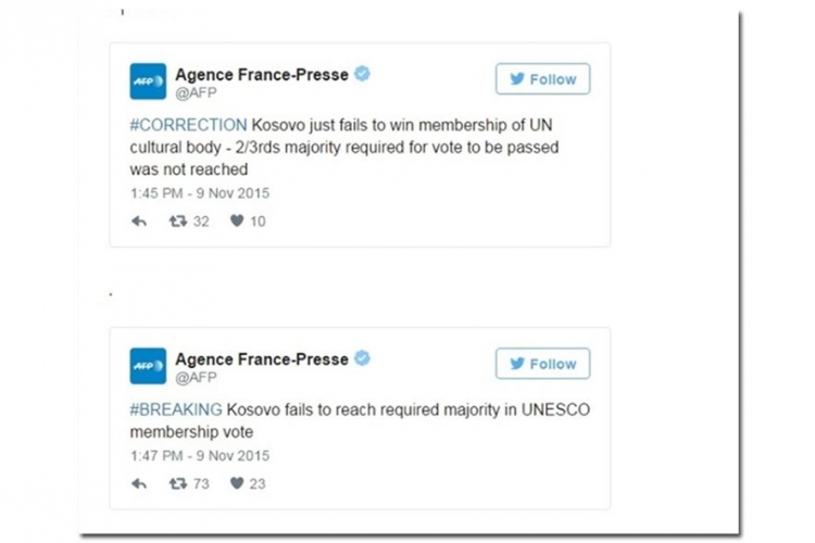 Vodeće svjetske agencije javile pogrešno o Kosovu