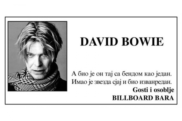 Čitulja za Bouvija u Čačanskom glasu