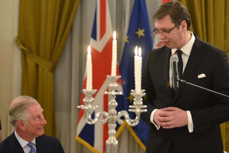 Vučićeva zdravica britanskom princu