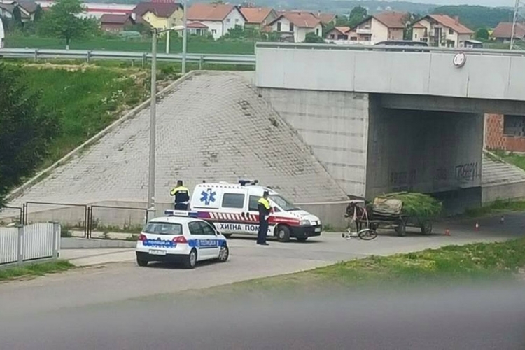 Nesvakidašnja nezgoda u Bijeljini: Biciklista povrijeđen u sudaru s magarcem