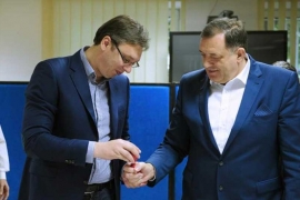 Dodik i Vučić posjetili centar sistema odbrane
