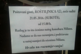 "Ženi nam se Milan, ne radimo"