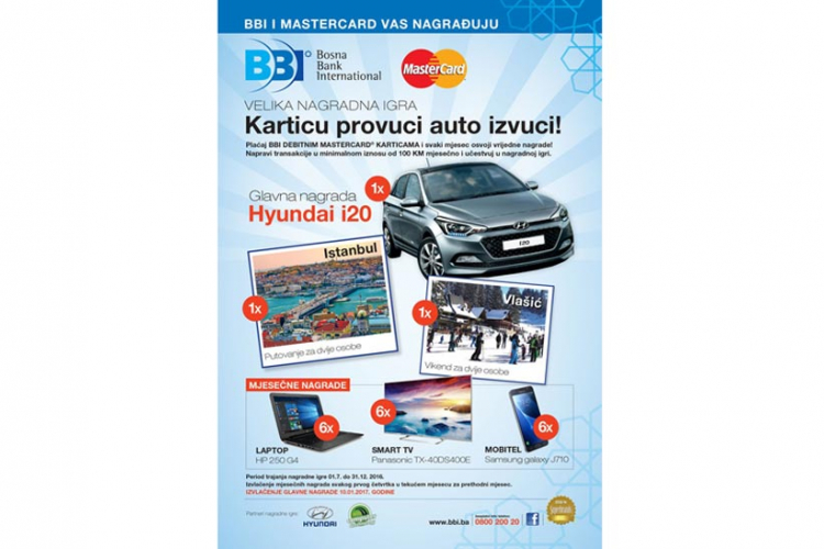 BBI banka i MasterCard vas nagrađuju:„Karticu provuci, auto izvuci“