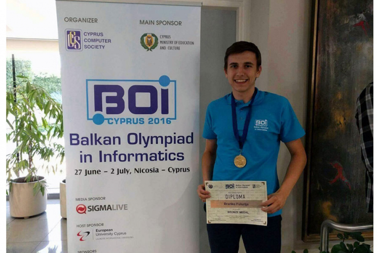 Branko Fulurija osvojio bronzu na informatičkoj Balkanijadi
