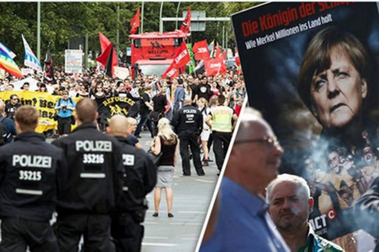 Demonstracije protiv Merkelove na ulicama Berlina  