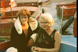 Toni Kertis i Merilin Monro na setu filma "Neki to vole vruće"