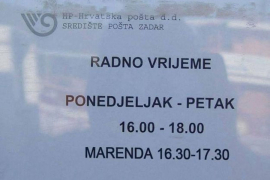 Radnici pošte u Zadru rade dva, a odmaraju jedan sat
