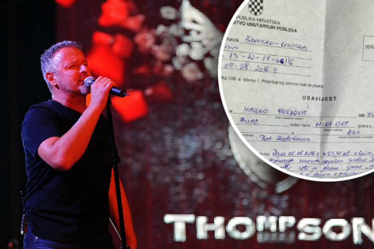 Tompson zaradio prekršajnu prijavu zbog povika “za dom spremni”