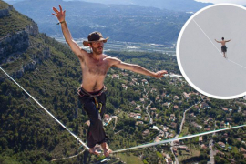 Prošetao jedan kilometar žicom na visini od 244 m (VIDEO)