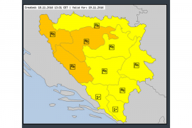 Sutra narandžasto upozorenje u BiH