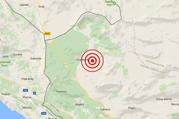 Zemljotres probudio stanovnike istočne Hercegovine, epicentar u blizini Trebinja