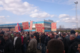 Protest radnika "Željeznica" u Doboju (FOTO)