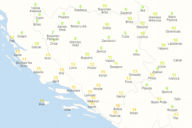 Vremenska prognoza: Danas oblačno, temperatura do 21 stepen