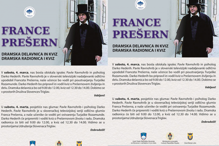 Radionica i kviz o životu Prešerna