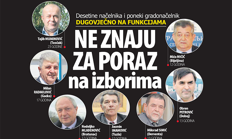 Desetine načelnika i poneki gradonačelnik dugovječno na funkcijama