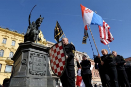 Pristalice NDH slavile na Trgu bana Jelačića
