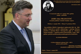 Vlada Hrvatske: Spomen-ploča Francetiću - veličanje ustaštva