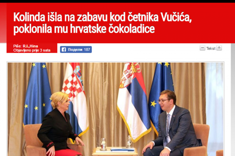 Index: Kolinda na zabavi kod četnika Vučića