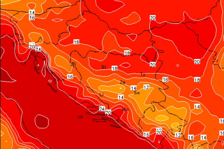 Narandžasti meteoalarm za šire područje BiH