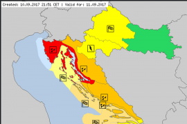 Crveni meteoalarm u Hrvatskoj upozorio na još padavina