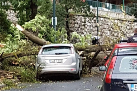 Jak vjetar u Sarajevu izazvao štetu na vozilima