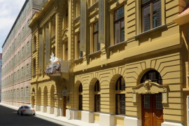 Pretres u centru sajentološke crkve u Budimpešti