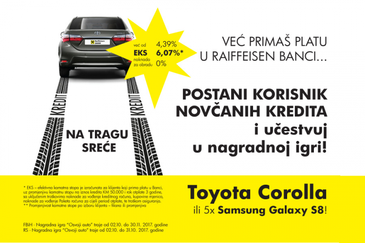 "Osvoji auto" u novoj nagradnoj igri Raiffeisen banke