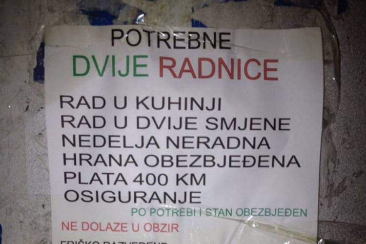 Oglas za posao: Traže se radnice, ali ovakve ne dolaze u obzir