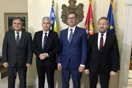 Članovi Predsjedništva BiH na radnoj večeri sa Vučićem