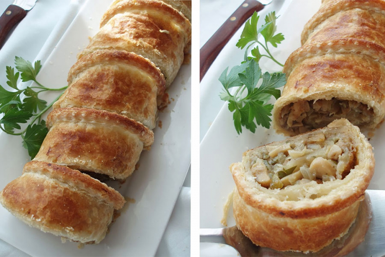 Lisnata pita sa šampinjonima