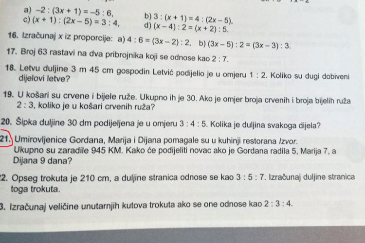 Izdavač spornog matematičkog udžbenika: Zadatak je iz prvog izdanja, sada nema kladionice