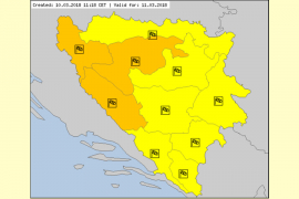 Olujni vjetar upalio narandžasti meteoalarm za područje Krajine
