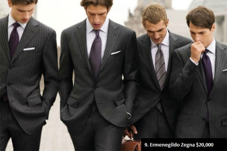 9. Ermenegildo Zegna $20,000