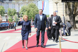 Valentina Matvijenko stigla u Banjaluku, svečani doček ispred Palate ...