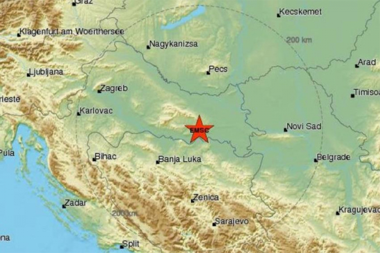 Zemljotres jačine 3,9 stepeni pogodio sjever BiH