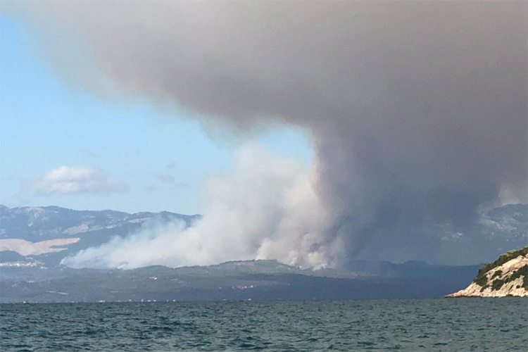Prvi snimci požara na Eviji: Plamen hara grčkim ostrvom