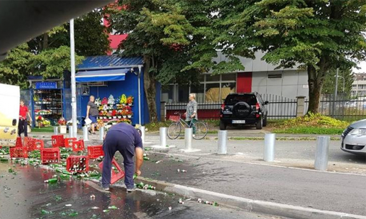 Kružni tok u Banjaluci zaliven pivom