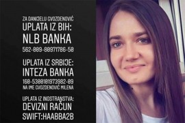 Prikupljena sredstva za liječenje Danijele Gvozdenović