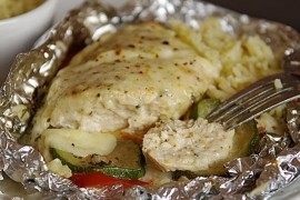 Pileća prsa sa gljivama, bijelim lukom i mozzarelom