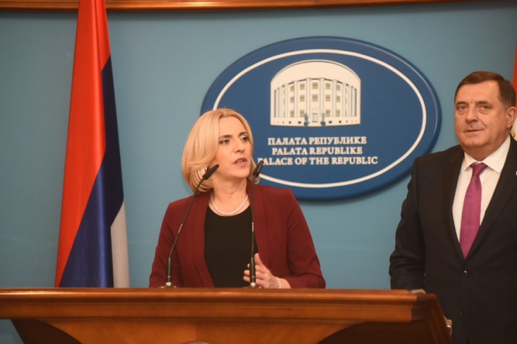 Cvijanovićeva na prijemu kod Dodika u Istočnom Sarajevu