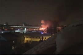 Požar u skladištu građevinskog materijala u Zagrebu