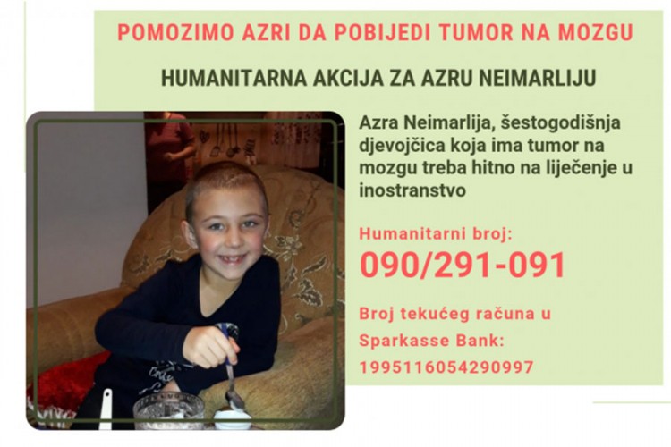 Humanitarna akcija: Pomozimo Azri da pobijedi tumor na mozgu