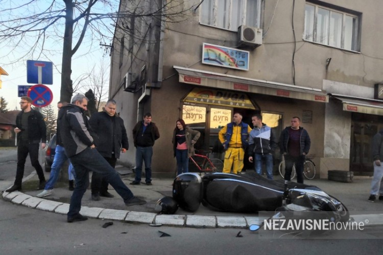 Sudar automobila i motocikla u Banjaluci