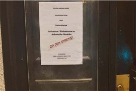 "Za dom spremni" na zgradi hrvatskog novinarskog društva