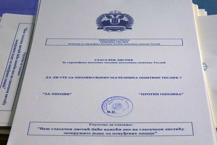 Sljedeće sedmice konačni rezultati referenduma u Tesliću