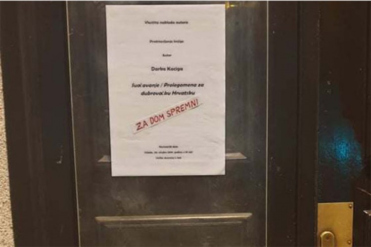 "Za dom spremni" na zgradi hrvatskog novinarskog društva