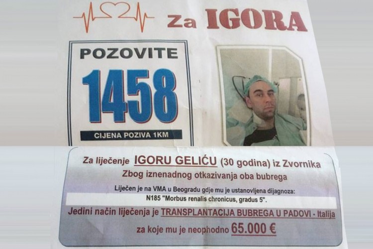 Zvorničaninu potrebno 65.000 € za transplantaciju bubrega