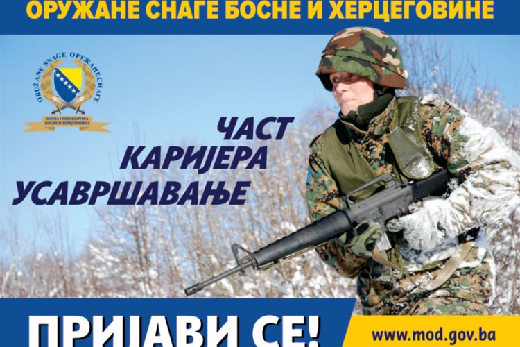Raspisan oglas za prijem 257 vojnika u Oružane snage BiH