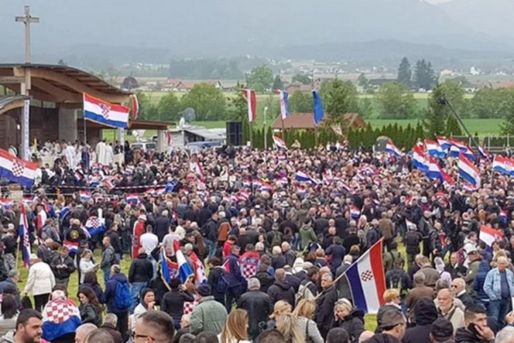 Komemoracija ustašama u Blajburgu uz dva protesta